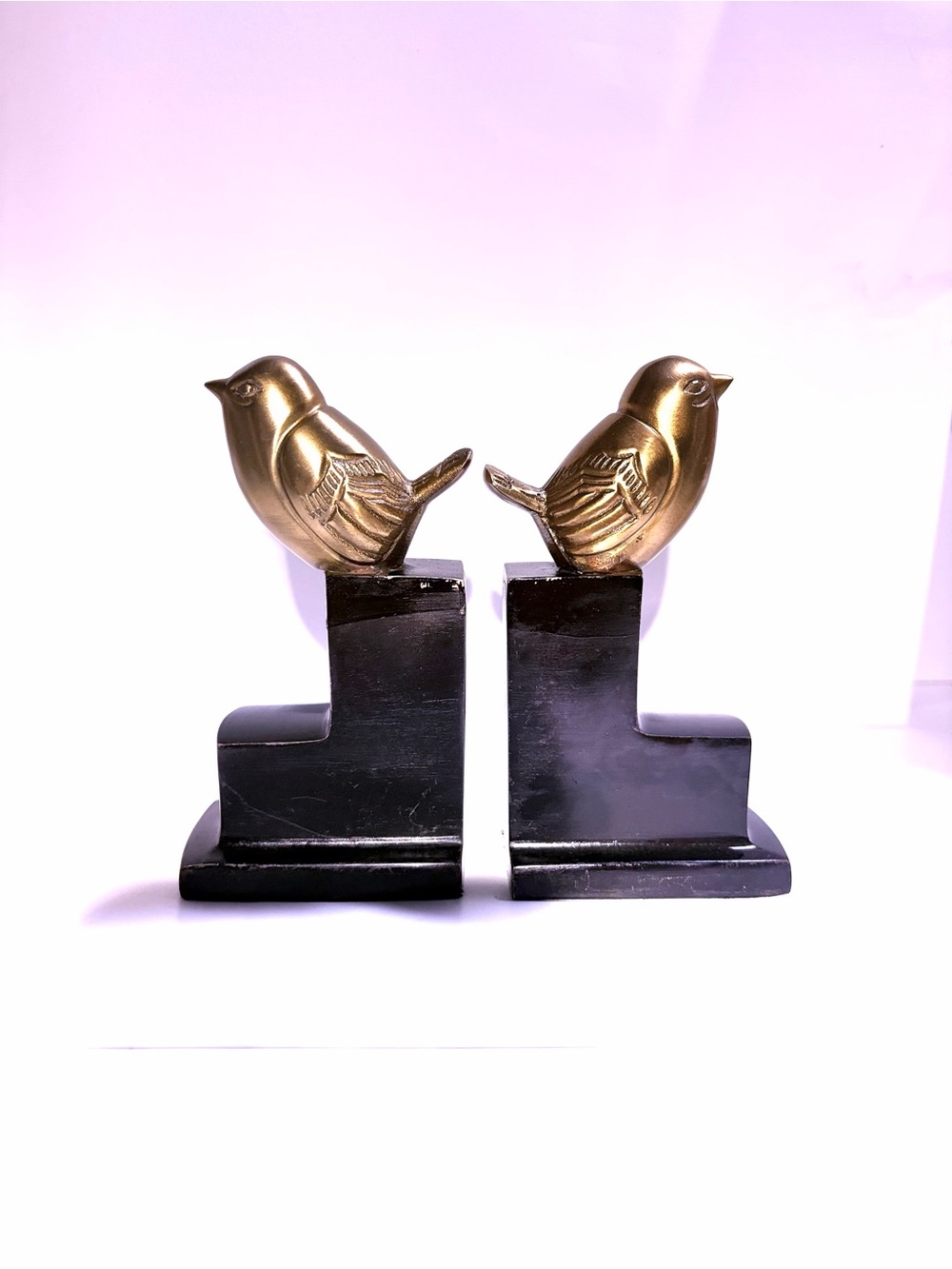 Vintage Art Deco Brass Bird Bookends